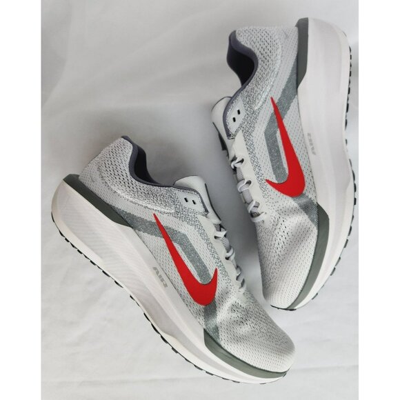 15 MEN'S NIKE AIR WINFLO 11 GRAY / RED WHITE FJ9509-005 RUNNING SNEAKERS